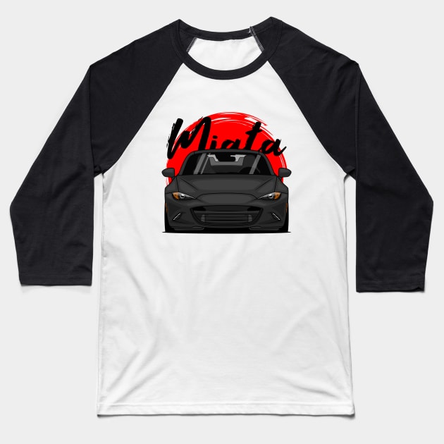 Black Miata MX5 ND Baseball T-Shirt by GoldenTuners